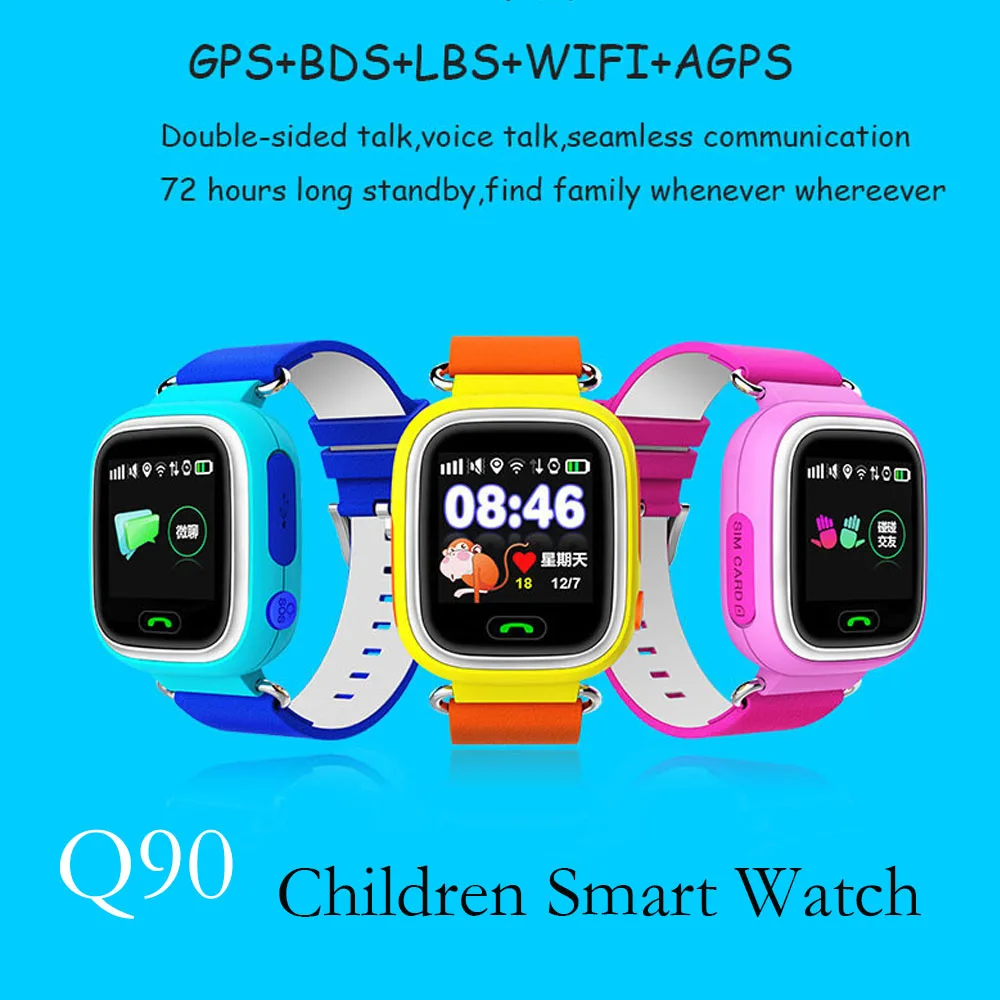 Q90 font b Smart b font font b Watch b font for kids SOS GPS APGS