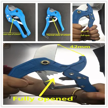

Free Shipping 42mm Pipe Cutter Hand Tools Plumbing Hose Cutting Pliers Ratcheting PVC Tubing Scissors
