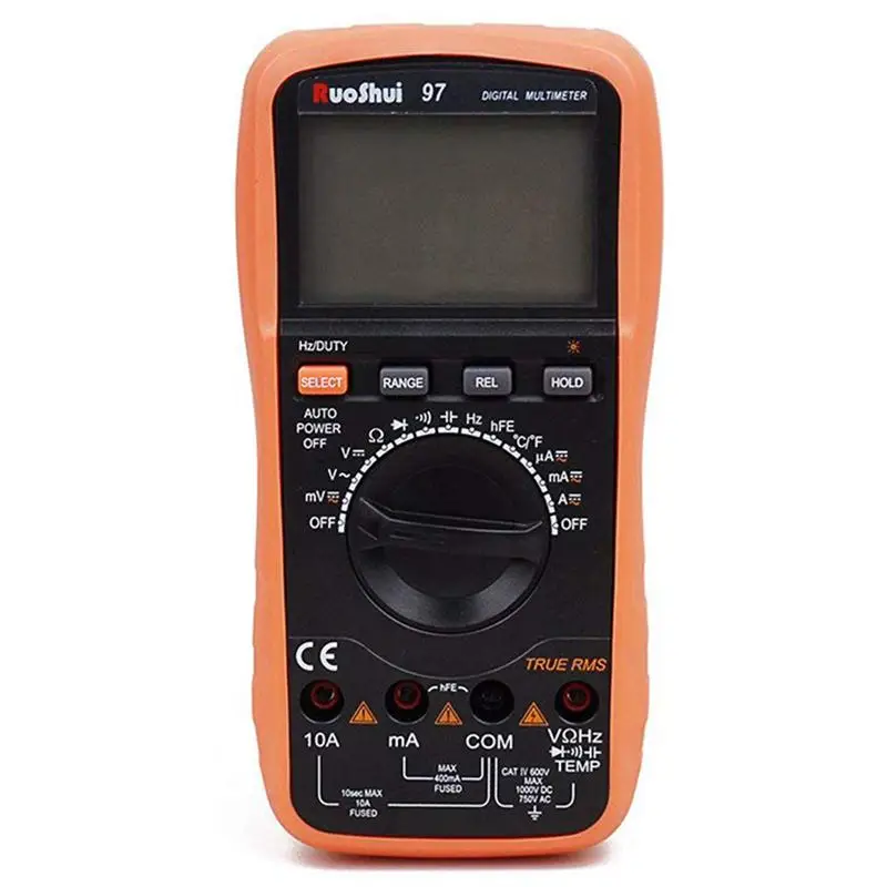 

RuoShui 97 Multimeter 3999 Counts Auto Range True RMS Digital Multimeter EU Plug