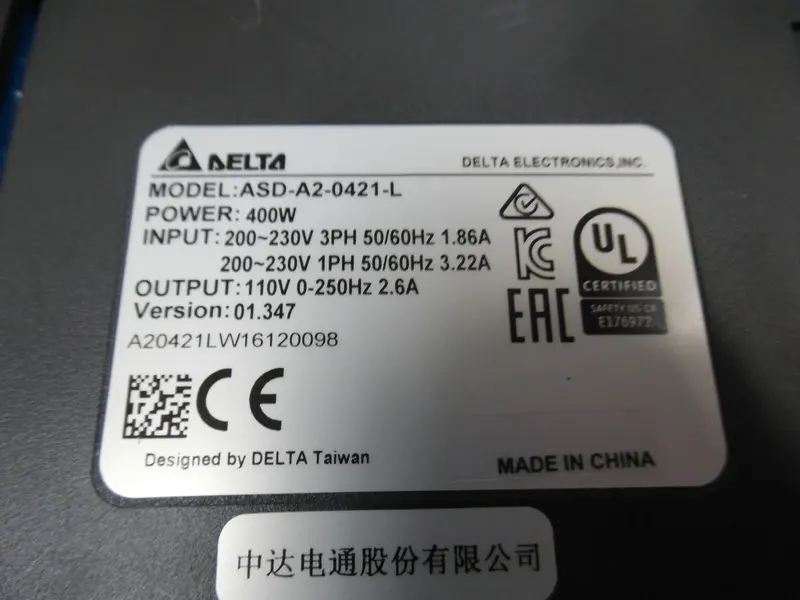 AC 220V 0.4KW 400W Delta Servo Мотор привода комплекты 1.27NM 3000r/мин 60 мм с 3 м Кабель для программирования в ECMA-C10604RS+ ASD-A2-0421-L