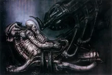 Kunst Poster Hr Giger Li II Stoff art silk Poster