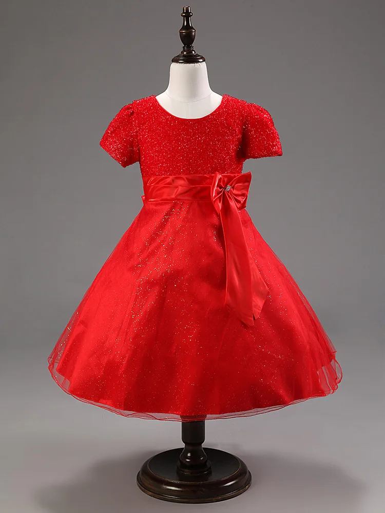 2015 Kid's Bowknot Dresses Little Girls One piece Dress Summer Baby