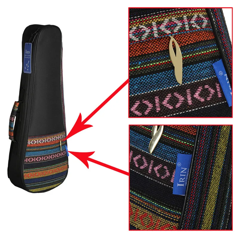 Красочные 21 дюймов в этническом стиле Национальный миниатюрная гитара укулеле-сумка с регулируемым плечевым ремнем