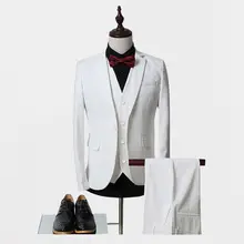 Foraml куртка мужской костюм комплект из 3 предметов костюм Homme стиль Дизайнер Белый Нотч одна кнопка 4 предмета(куртка+ брюки+ жилет+ галстук-бабочка