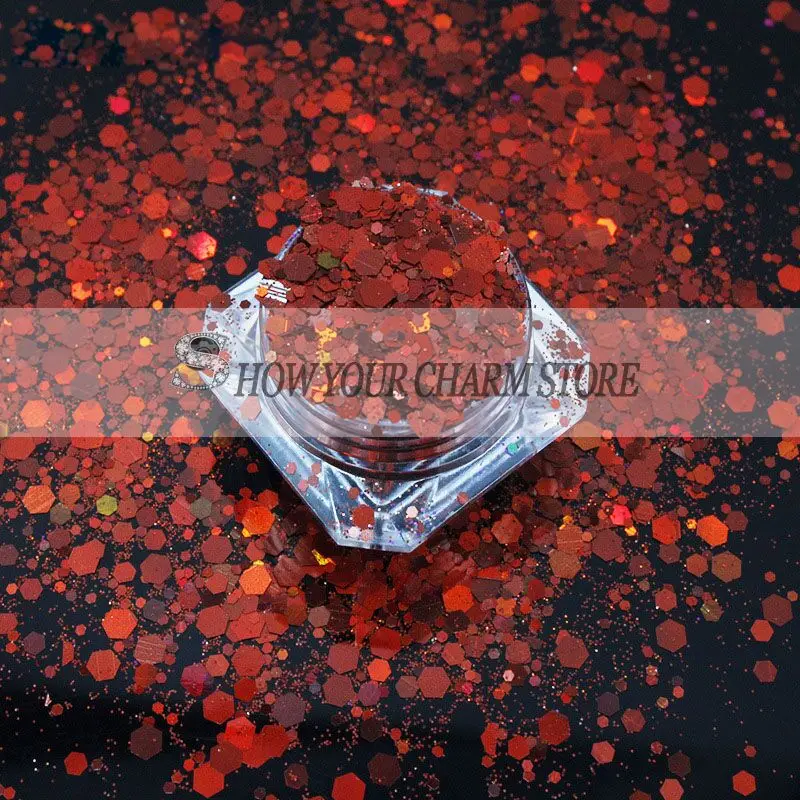 

13 цветов 1 кг голографические лазерные розовые блестящие смешанные шестиугольные блестки Spangle Порошковая форма для дизайна ногтей Блестки для рукоделия украшения