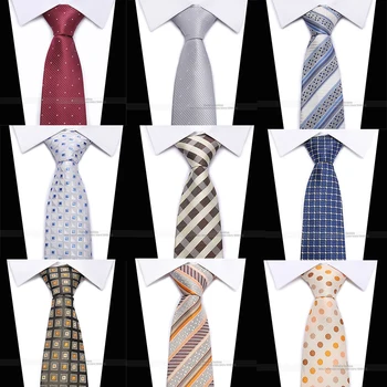 

Mix many color Slim Luxury Tie 100% Silk Jacquard Woven Ties For Men 8cm Striped Neckties Man's Neck Tie For Wedding Business
