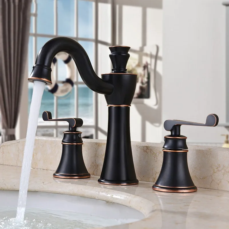 نحاس الفني التجارية اثنان مقبض ثلاثة حفرة صنابير الحمام النفط مفروك البرونزية الحمام الغرور بالوعة خلاط صنبور نحاس الفني التجارية اثنان مقبض ثلاثة حفرة صنابير الحمام النفط مفروك البرونزية الحمام الغرور بالوعة خلاط صنبور