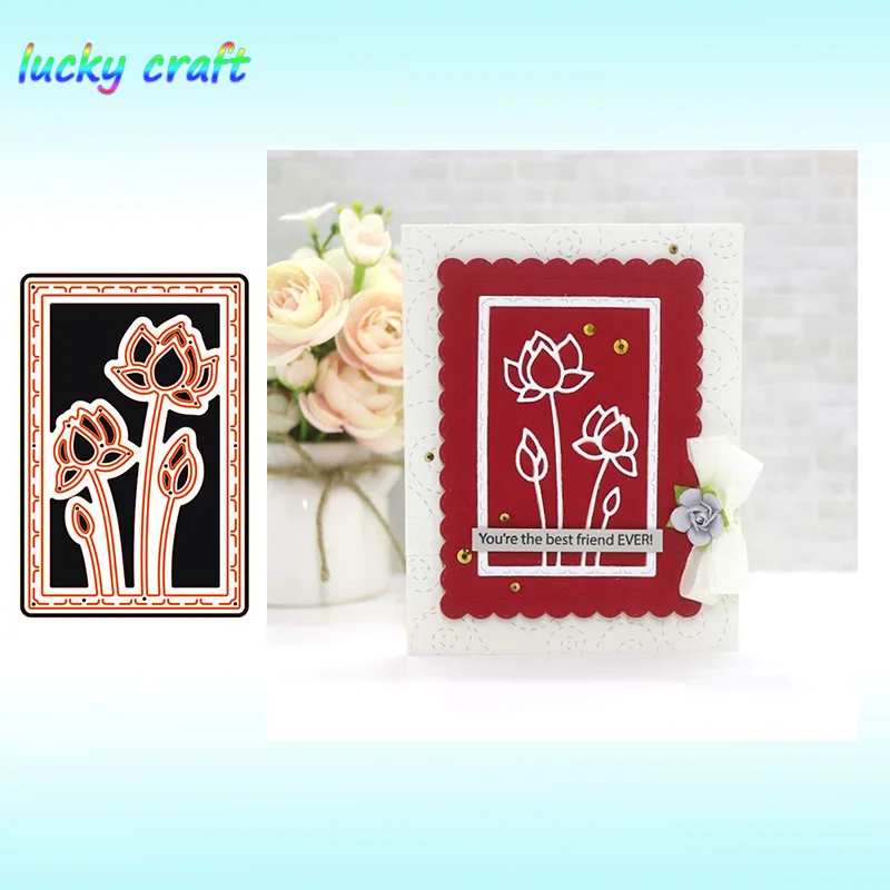 

Luck YCraft Lotus Box Frame Metal Cutting Dies for DIY Scrapbooking Embossing Paper Cards Making Crafts Dies Cut New 2019