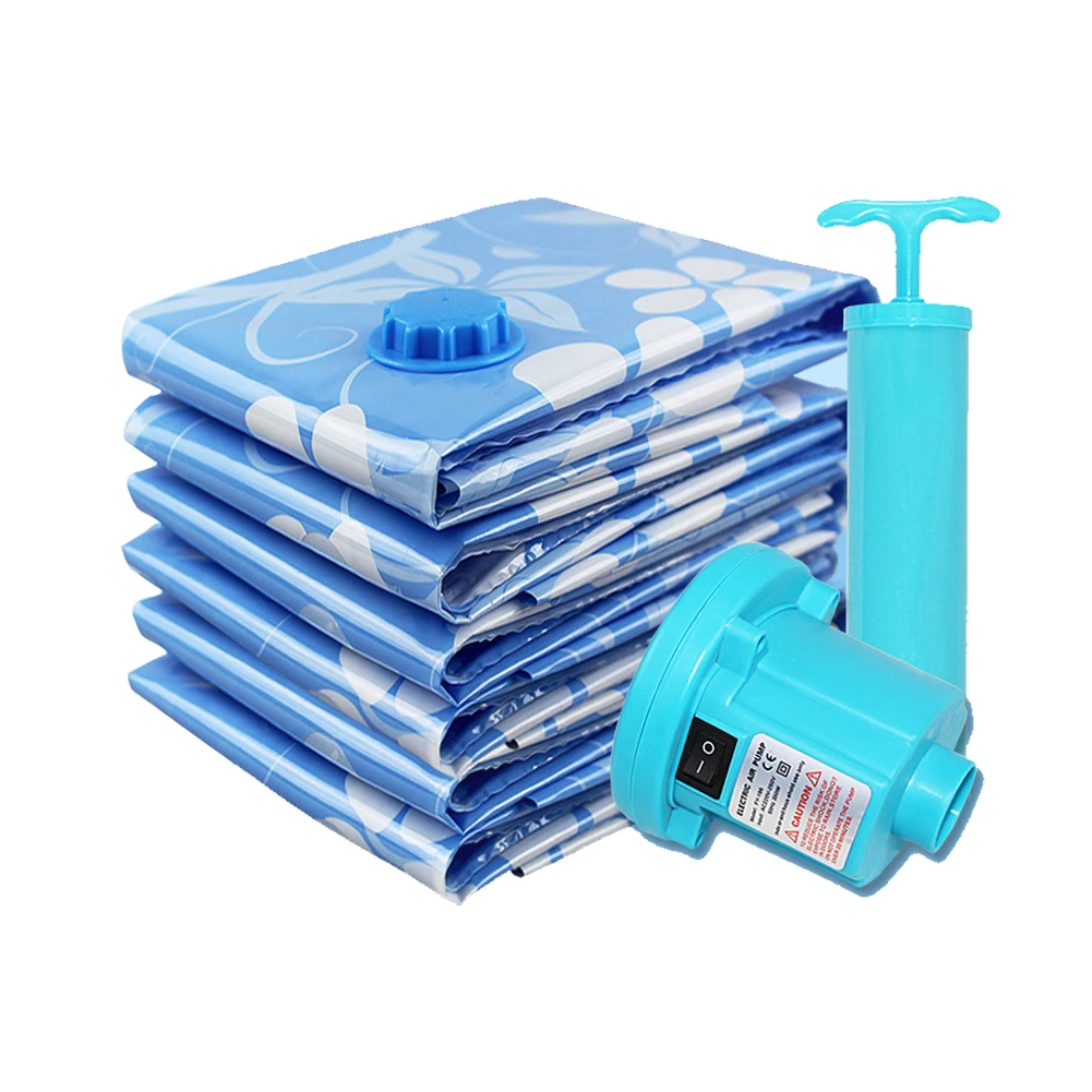 

5Pcs Quilt Compressed Storage Bag Practical Protective Vacuum Clothes Home Thickened Organizer Reusable Blanket With Hand Pump