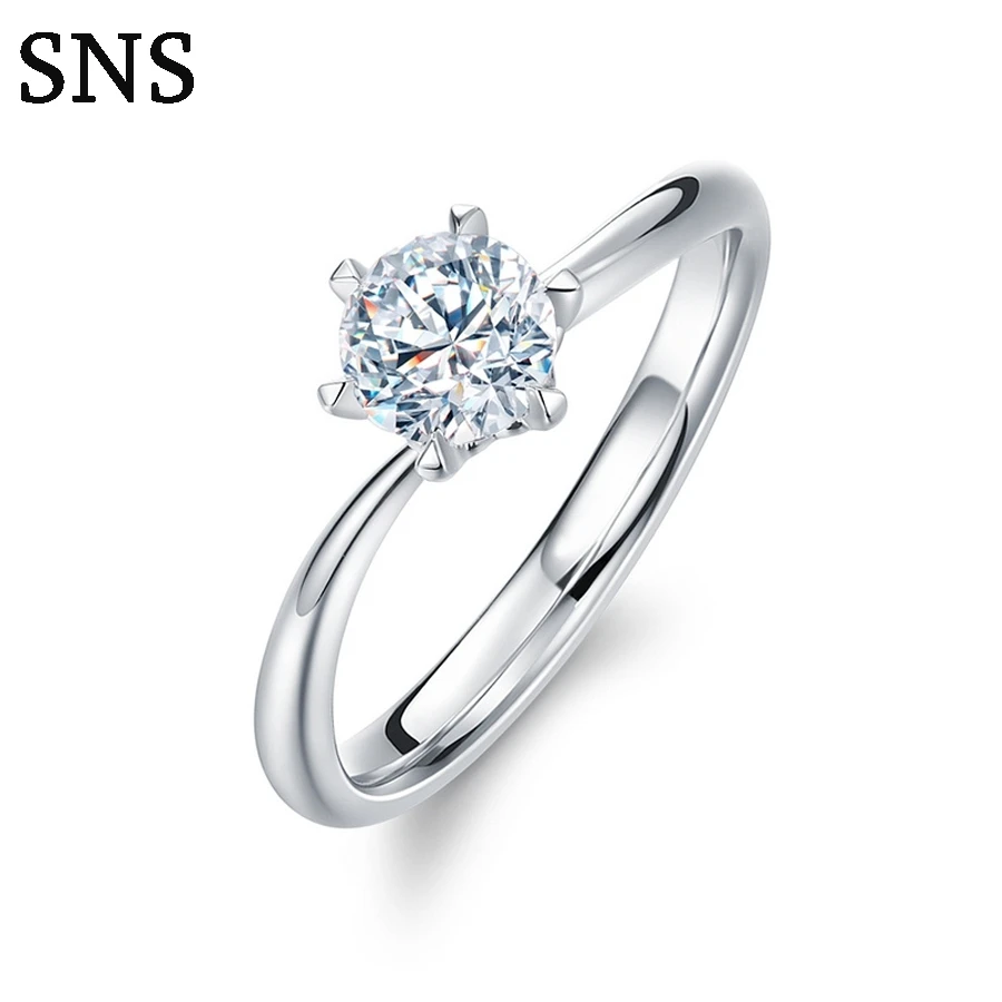 

Solid 14K White Gold Natural Diamonds Engagement Wedding Ring 0.3ct Round Gemstone Elegant Jewelry Ring for Women