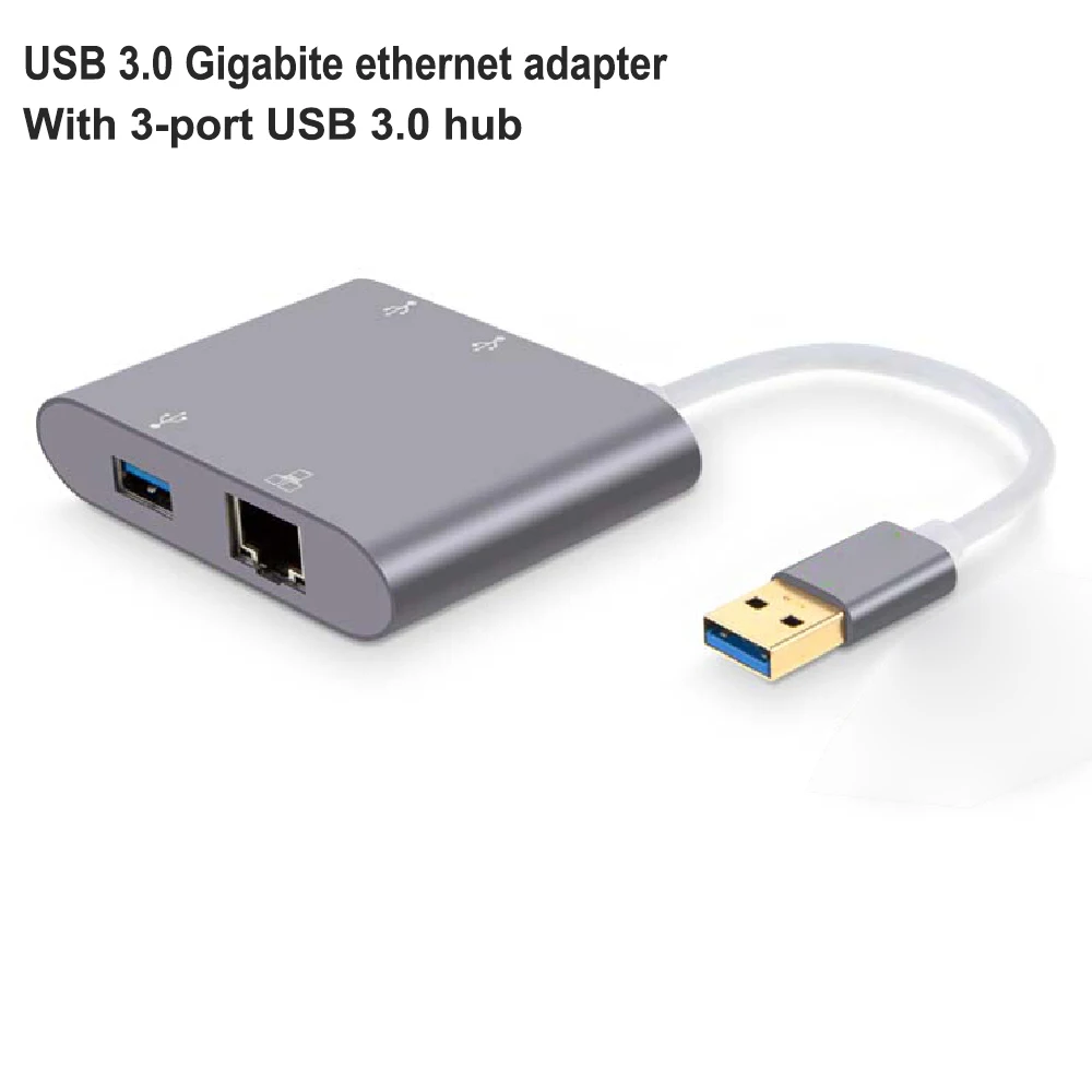 Набор микросхем Realtek Usb 3,0 сетевая карта Usb 3,0 для Gigabit ethernet Кабель-адаптер 10/100/1000 Мбит/с win 10/8/7Mac - Цвет: Hub and network