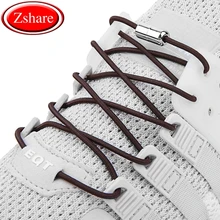 1 Pair New Elastic Shoelaces Simplicity No Tie Shoe laces Metal Tip Round Shoelace Convenient Quick Lock Sneakers Lazy laces