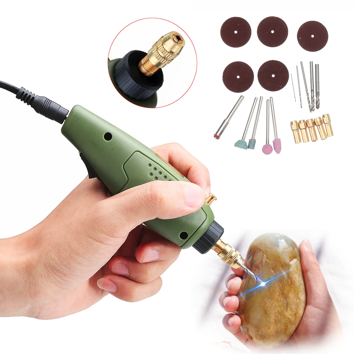 Portable 10W 12V Wood Carving Tools Set Mini Electric Wood Chisel