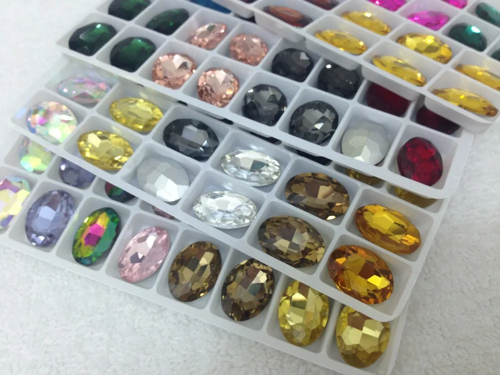 

Link 2:4x6mm~20x30mm Pointback (without hole) Strass Shiny Gems Crystal Oval Shape Fancy Stone For Jewelry Crafts