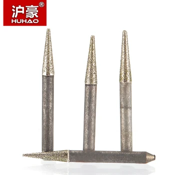 

HUHAO 1PC Computer Engraving Machine Tools Jade Agate Carved Embossed Polished Plating Cone Grinding Diamond Router Bit
