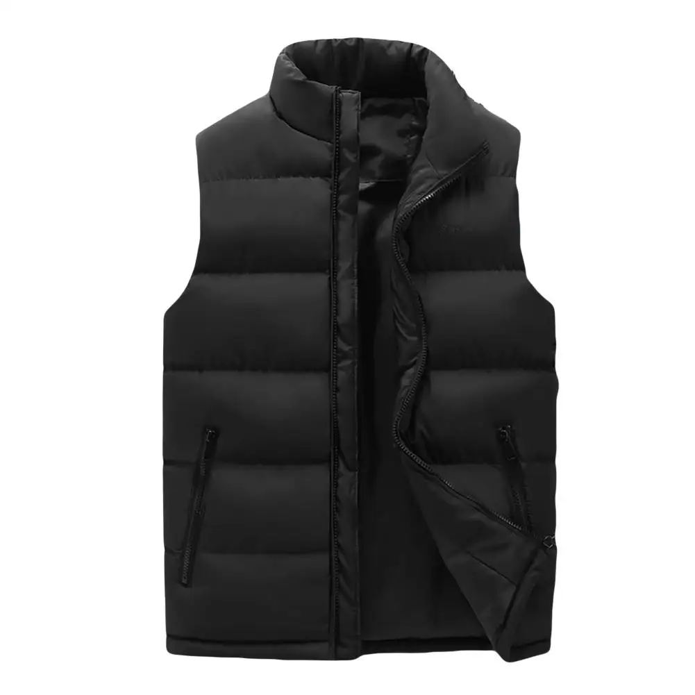 

Fashion Zipper Light Sleeveless Solid Color Warm Vest Men Casual Waistcoat
