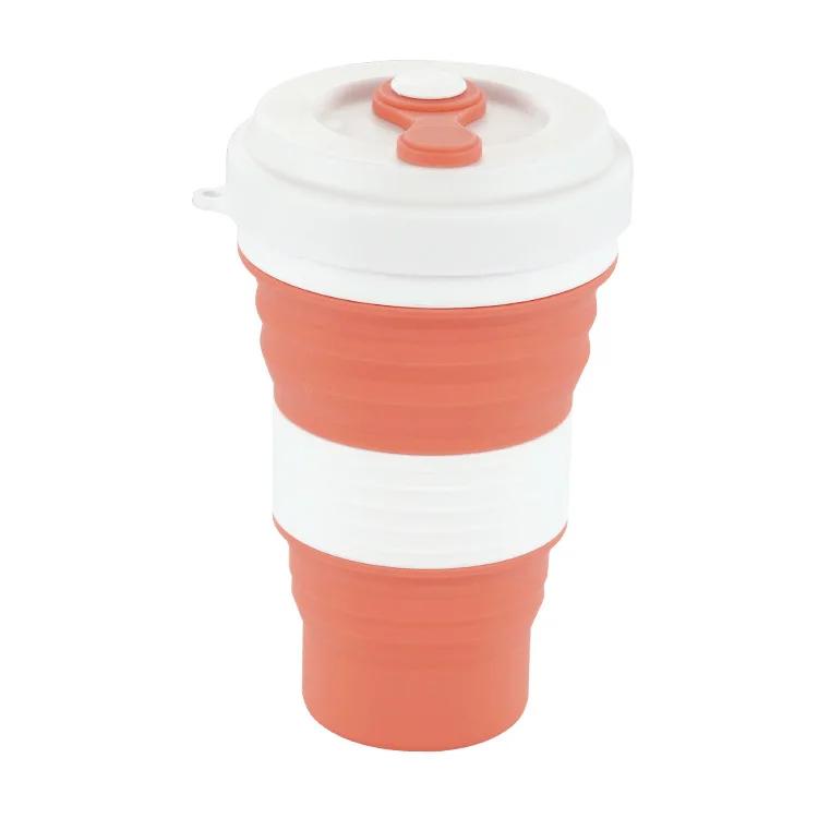 Складная Силиконовая бутылка для воды, кофейная кружка, телескопическая складная чашка для путешествий, кемпинга, спорта на открытом воздухе, посуда для напитков из пластика - Цвет: Красный