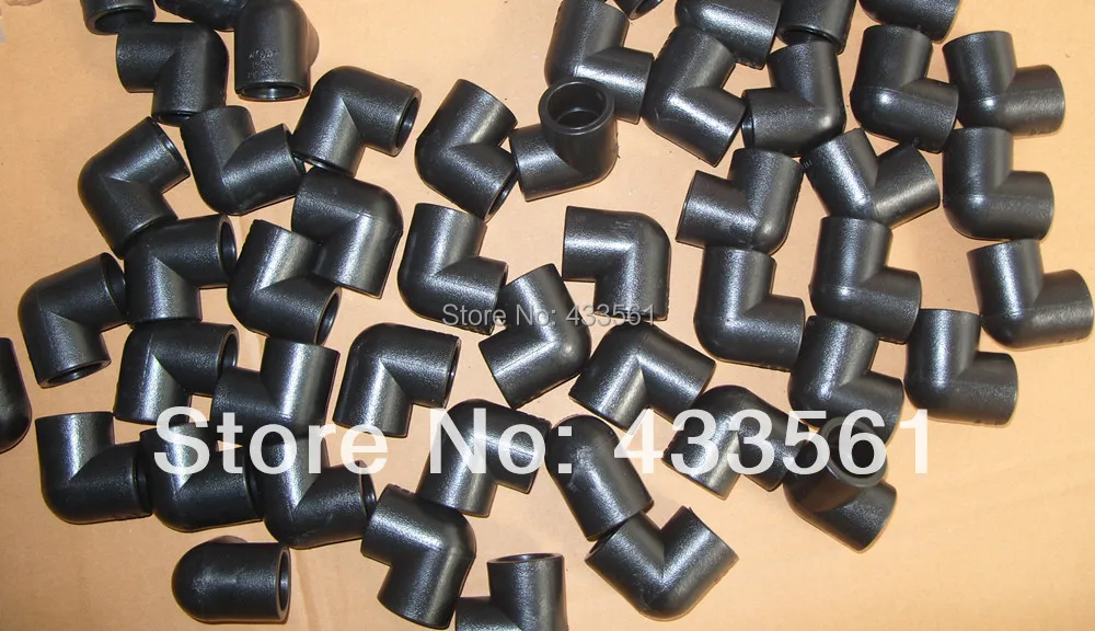

Free shipping ISO4427 /GB 13663.2-2005 PE socket elbow 90deg DN20-DN110 size bender for water pipeline&Farm irrigating connector