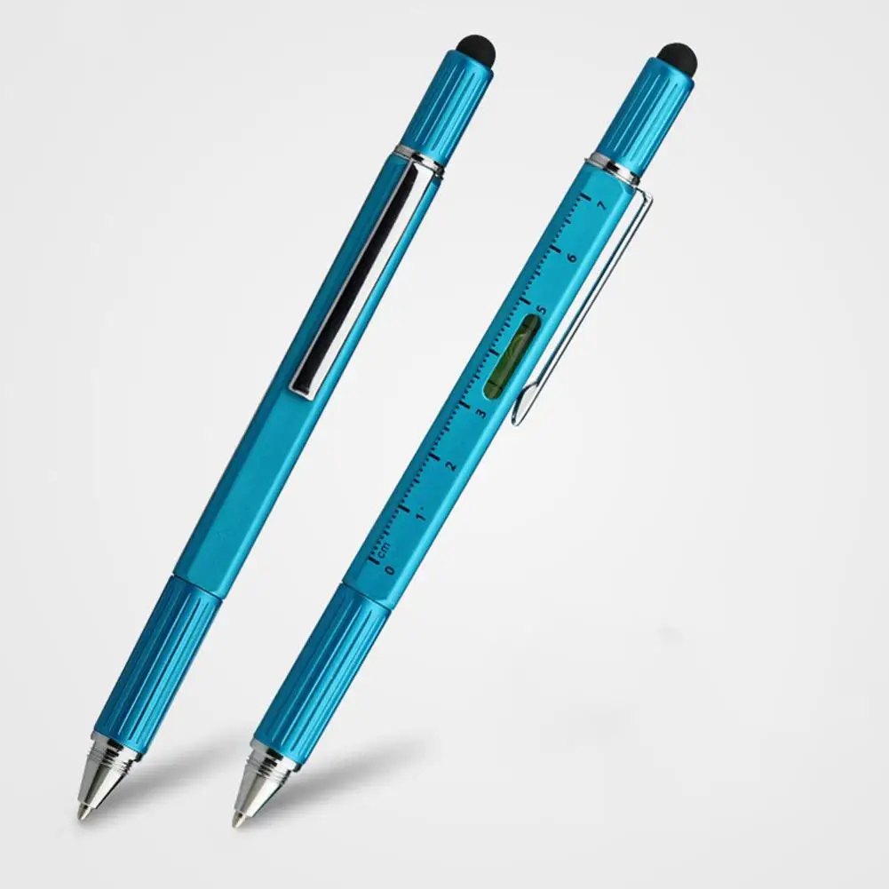

Metal 6 in 1 Multifunction Ballpoint Pen with Level Scale + Double Screw Head etc Tool New Arrival kawaii Tool r20