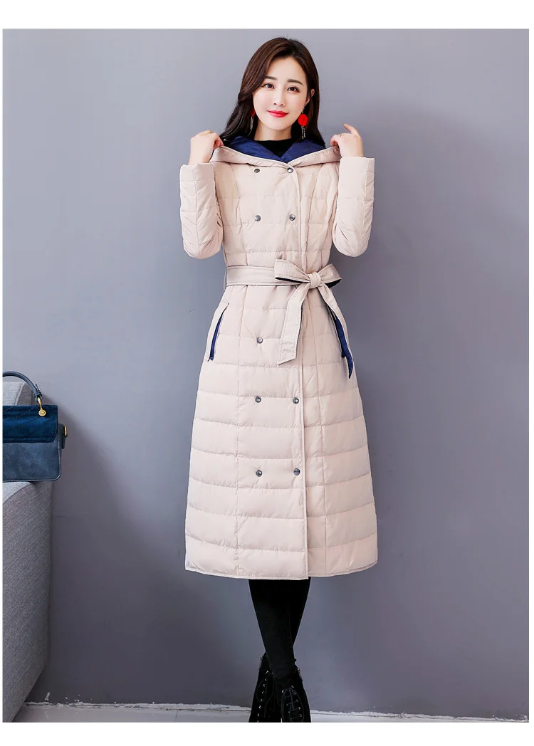 Теплое зимнее пальто с длинным рукавом, женская пуховая хлопковая парка, элегантная двубортная винтажная украинская хлопковая стеганая одежда J810