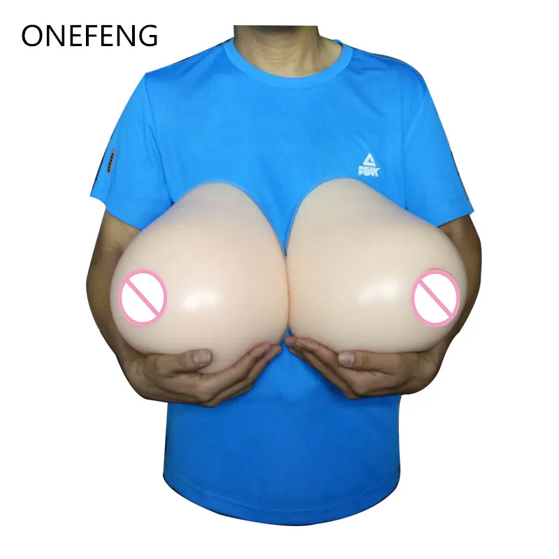 

ONEFENG 3000-9600g/pair Super Large Silicone Breast Forms Teardrop Shape Artificial Big Boobs