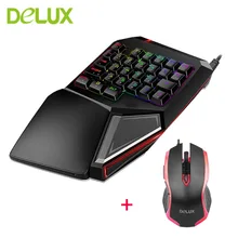 Delux T9 PLUS Mini mechanical keyboard gaming mouse Wired Optical 7 colors With RGB Backlight Ergonomic Gamepad For Gamer PC