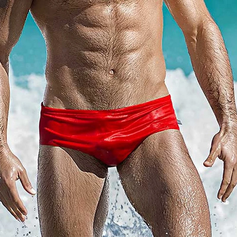 

2019 new sexy solid red blue black swim shorts men swimwear summer beach surfing shorts man men swimsuit sunga bathing suit