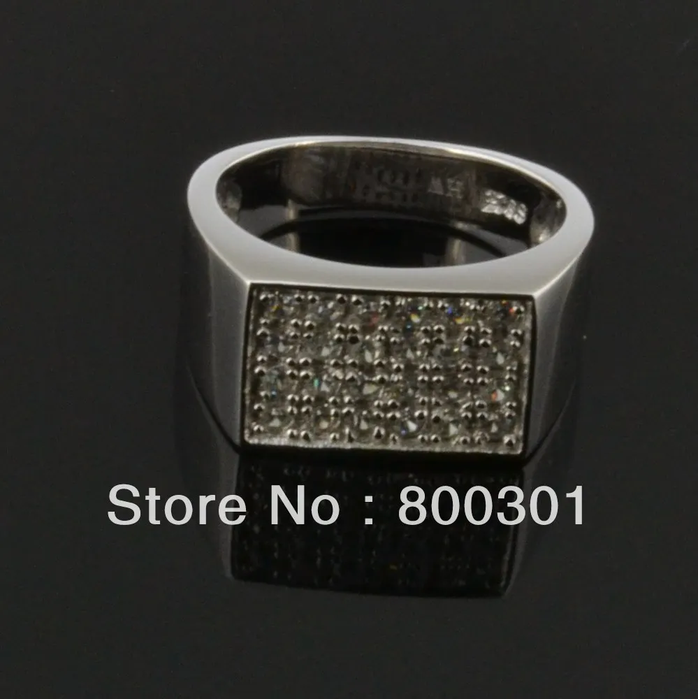 Кольцо мужское из серебра 925 пробы с фианитом и бриллиантами|diamond rings for men|engagement