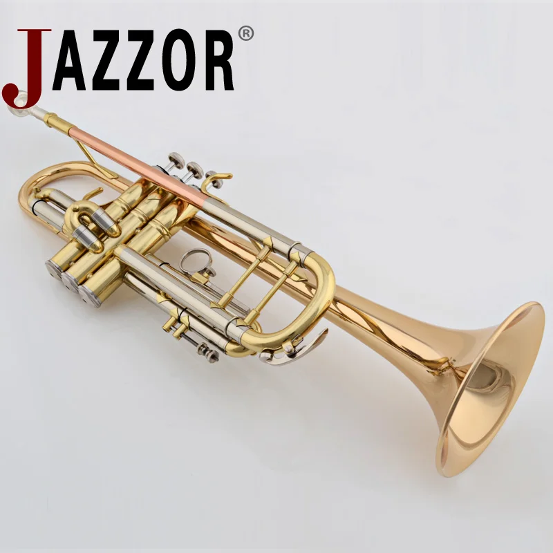 Плоская труба JAZZOR JBTR 410 B золотой лак фосфор и медь ветровые инструменты|b flat