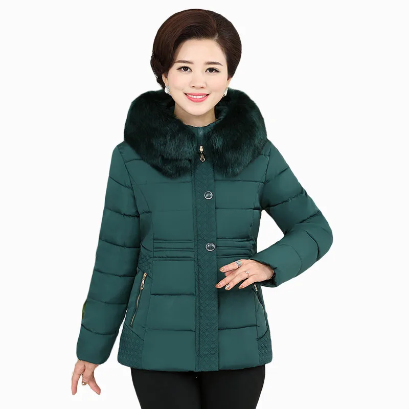 

2017 NEW HOT SALE WOMEN WINTER JACKER THICKEN LARGR FUR COLLAR HOODED WARM SLIM FEMALE PARKAS COTTON WADDED COAT ZL695