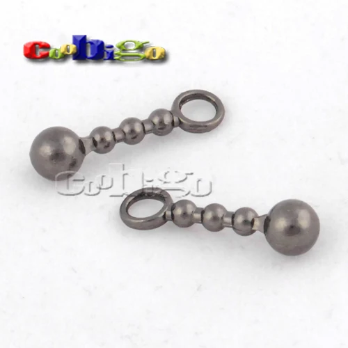 5000pcs Pack 19*5mm Metal Ball Chain Zipper Pull Tap Zinc Alloy Black