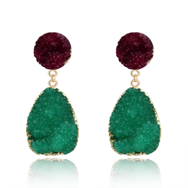 

Dayoff Bohemia Resin Dangle Drop Earrings Women Jewelry Gift Gold Color Handmade Teardrop Earings Ear Drop for Female E246