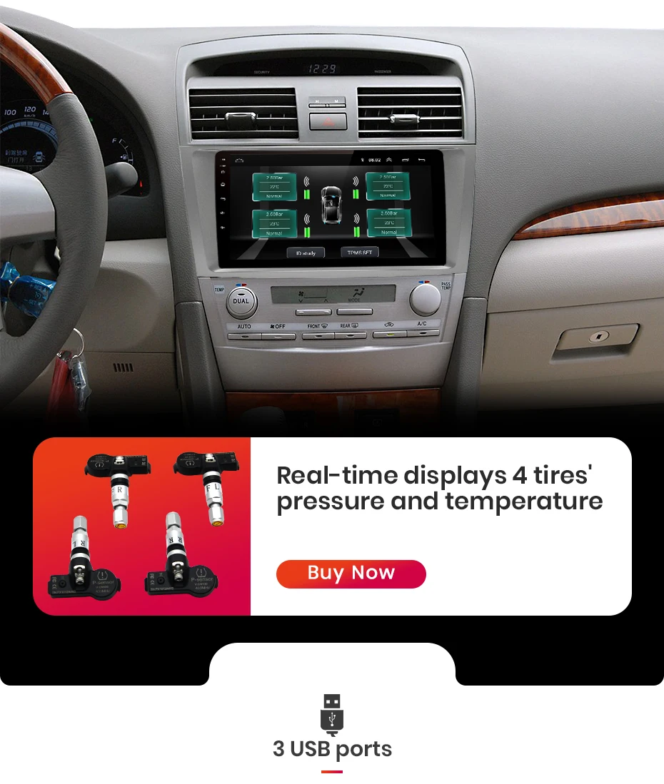 Flash Deal AWESAFE 2 Din 4+64GB Car Radio 9" HD Multimedia Player  GPS Touch Screen Auto audio Car Stereo For Toyota Camry 40 50 2007 2008 16