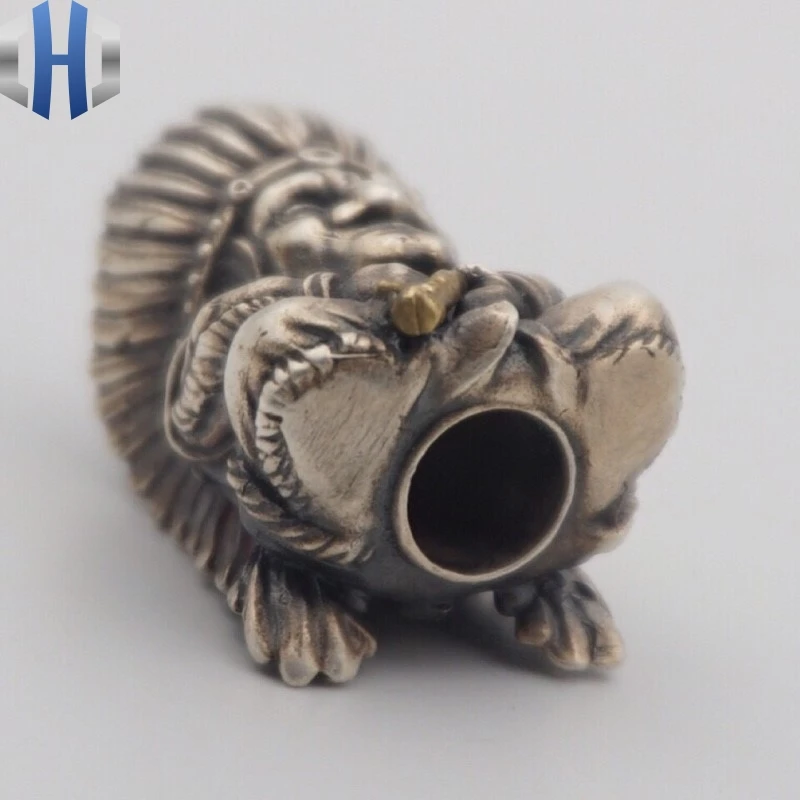 النحاس الهندي سكين قلادة النحاس الهندي رئيس سكين Paracord الخرز المظلة قطرة قلادة EDC قلادة سوار اكسسوارات