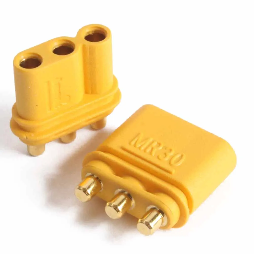 

Manufacturer Free Shippiing For AMASS 5Pair MR30PB MR-30 PCB Three core Male Female 2mm Bullet Connectors Plugs RC Lipo Battery