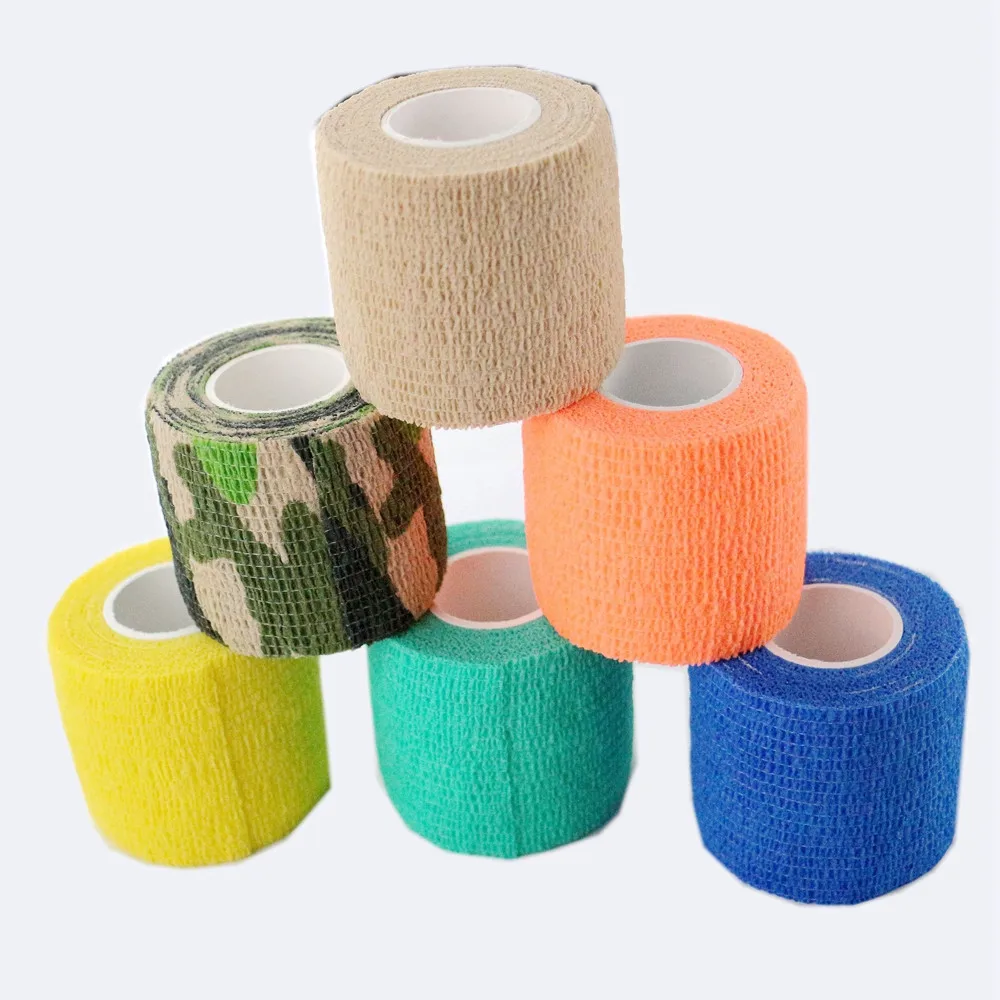 

12pcs/box 2''x5 yards Cohesive Bandages Colorful Elastic Tattoo Grip's Bandage Medical gauze tattoo grip for machine grip