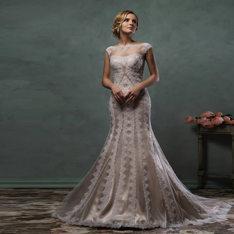 Online Get Cheap Champagne  Colored  Mermaid Wedding  Dresses  