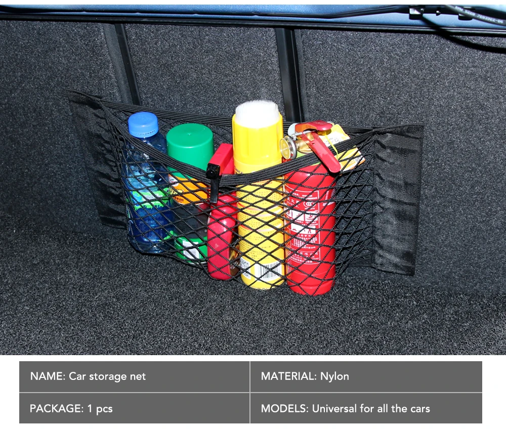 Universal Car trunk net bag Nylon SUV Auto Cargo Storage Mesh Holder Universal For Cars Luggage Nets Travel Pocket