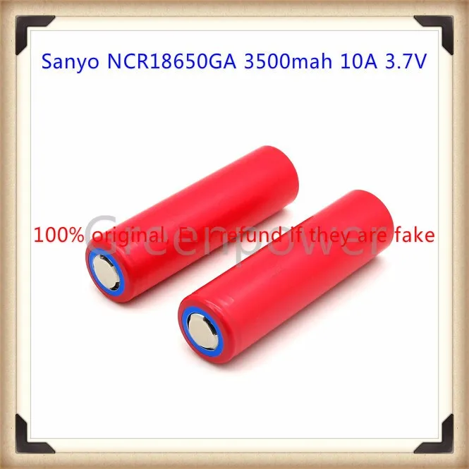 Для Sanyo NCR18650GA 18650 3500 10A 3,7 V аккумуляторная батарея высокого стока с плоским верхом(1 шт