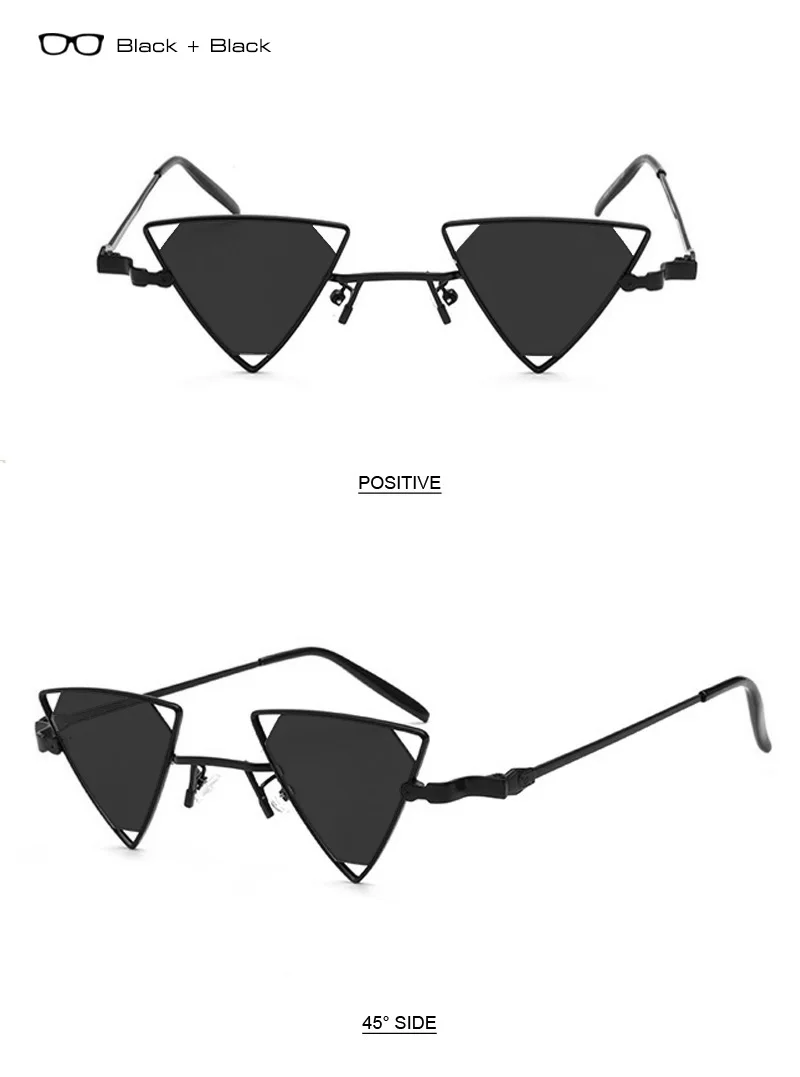 Винтажные очки shauna в стиле панк Женские Треугольные солнечные очки модные мужские открытые Красные линзы UV400