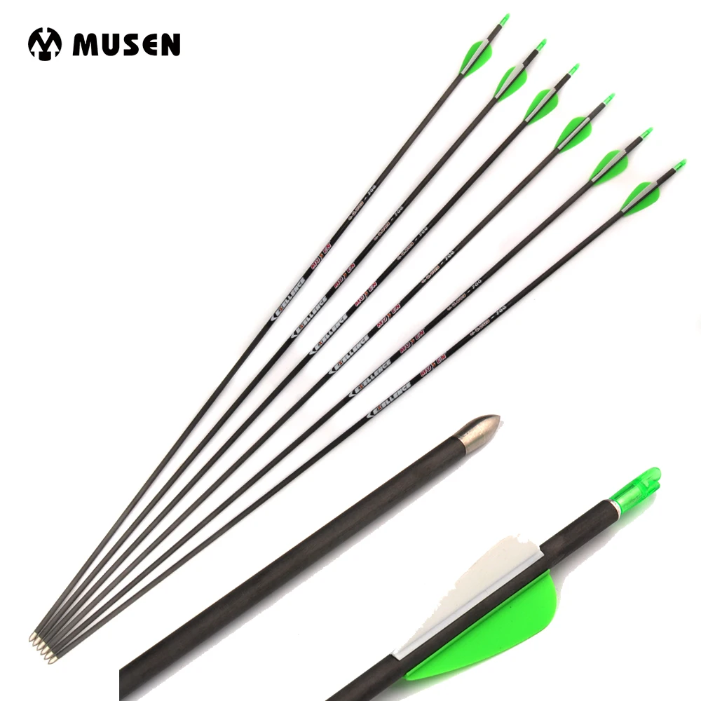30 Inches Pure Carbon Arrows Spine 700 Archery Hunting Arrows Out