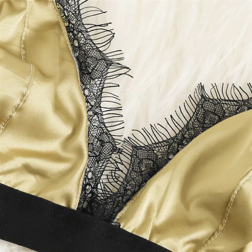 Fashion Women Summer Sexy Satin Lace Lingerie Casual Daily Nightwear Patchwork Sleepwear Lingerie Underwear Sleepwear Set #4A22 (20)