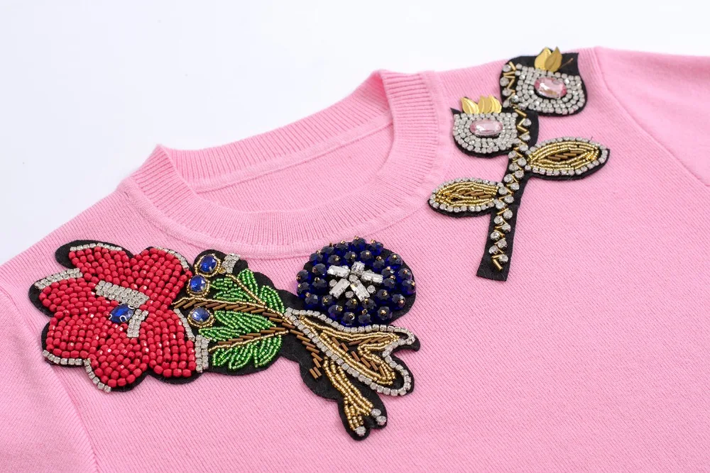 Di In Sexemara Borda Pullover Feminina Che Maglia O Roupas Donne Rosa Nero Lavoro Top E A Bianco Nucleo collo Fiore Filato Del Delle Maglione 7x7wq4U