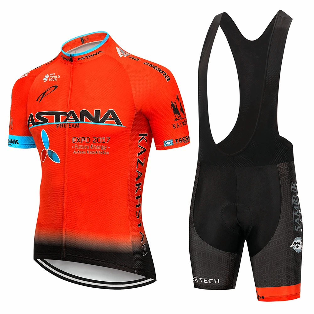 2019 conjunto de Ropa de Ciclismo de equipo ASTANA para Hombre bicicleta Maillot MTB carreras Ropa Ciclismo verano Hombre Rupa bicicleta Jersey