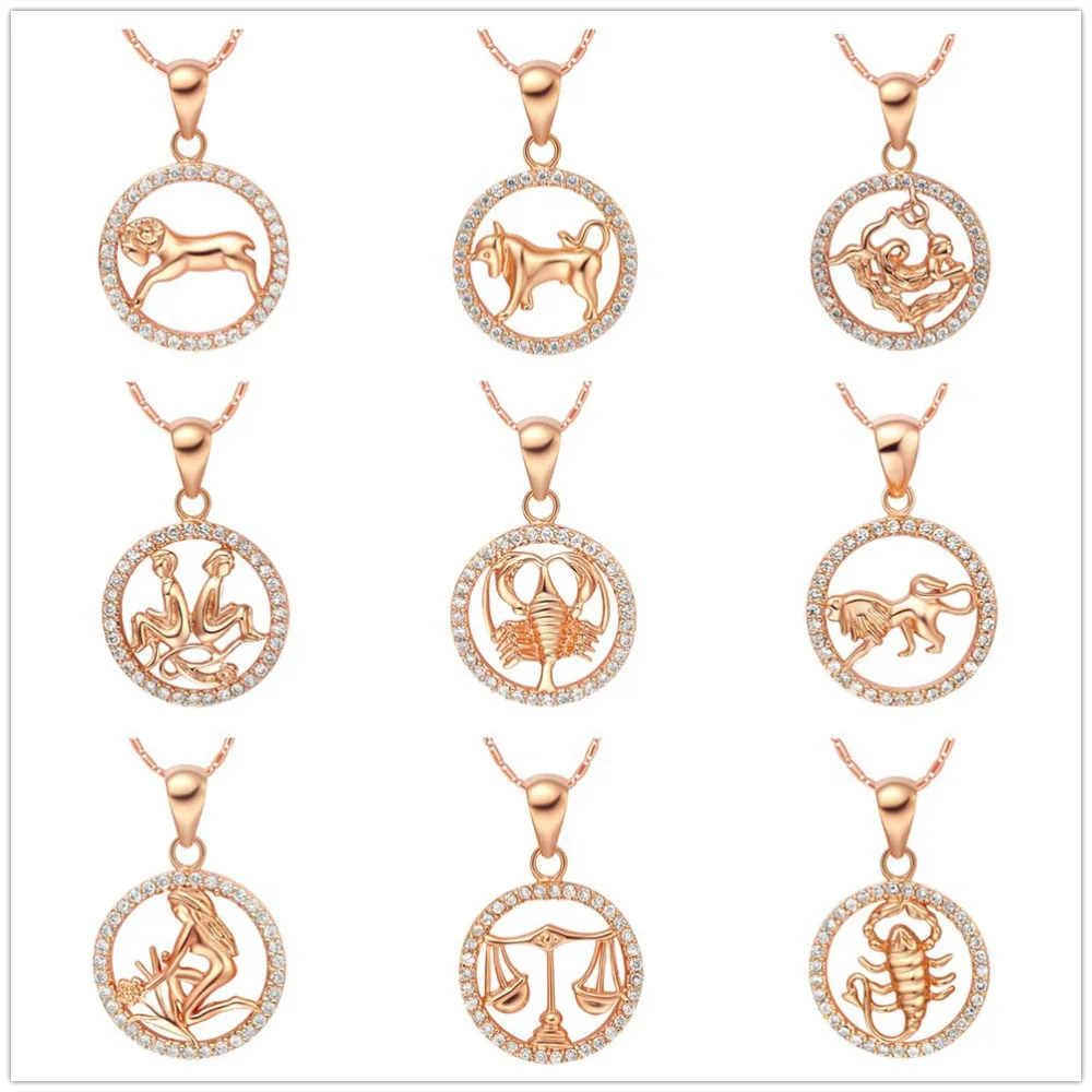 

12 Constellation Aries Taurus Gemini Cancer Leo Virgo Libra Scorpius Sagittarus Capricornus Aquarius Pisces Pendant Necklaces