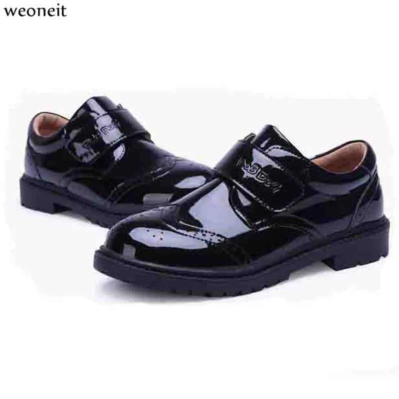 Weoneit Boys Leather Shoes for Children Black Leather Dress Wedding