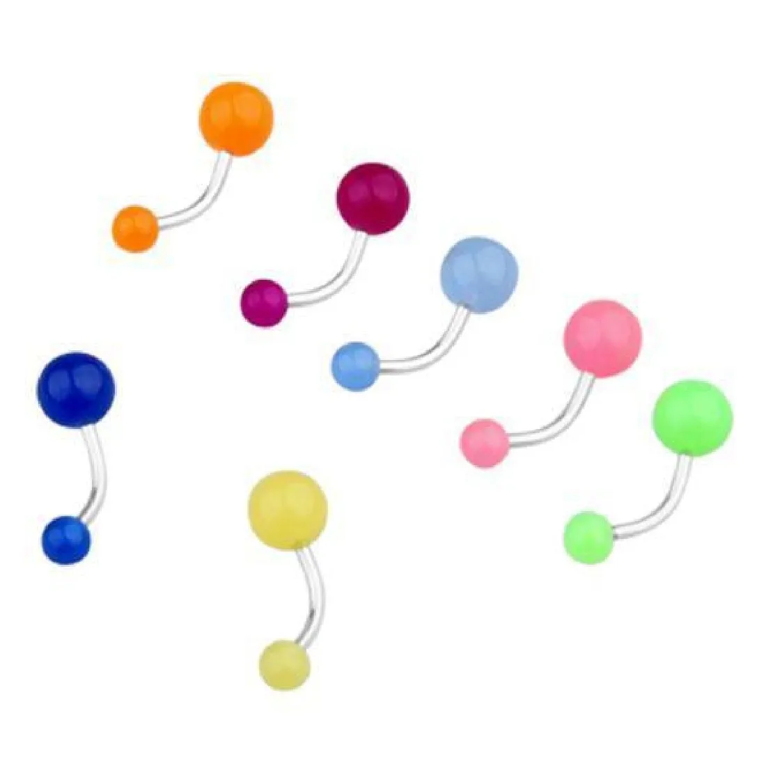 Hot Selling Fashion 7Pcs Glow In The Dark Belly Navel Bars Rings Body