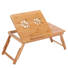 Складной Бамбуковый стол для ноутбука подача чая кровать обеденный стол для учебы ноутбук Настольный держатель вентилятор для ноутбука охлаждающий стоячий стол