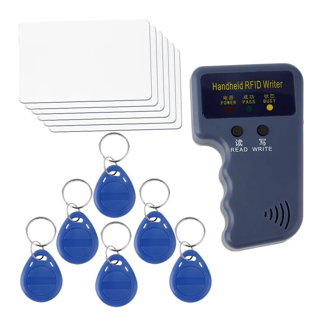 Профессиональный ручной RFID 125 кГц ID карта копир переносной Дубликатор Прочный 6 метки с перезаписью 6 перезаписываемые карточки