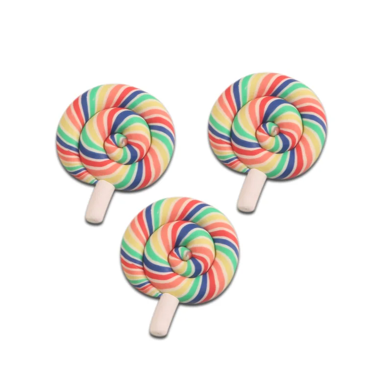 

10Pcs Colorful Lollipop Resin Decoration Crafts Bead Flatback Cabochon Scrapbook Kawaii DIY Accessories Buttons